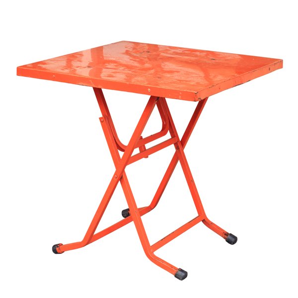 Red Folding Metal Table