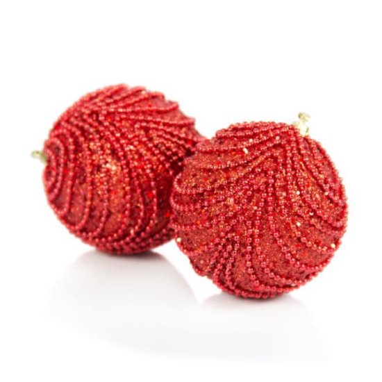 Red Beaded Baubels