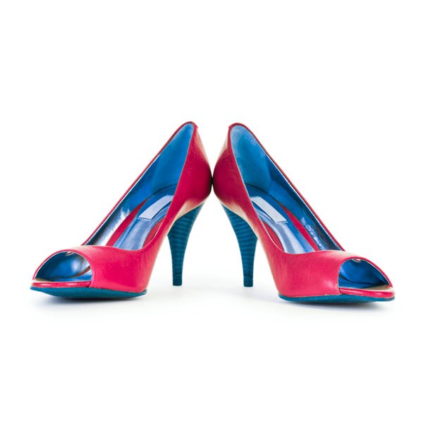 Pink And Blue High Heels