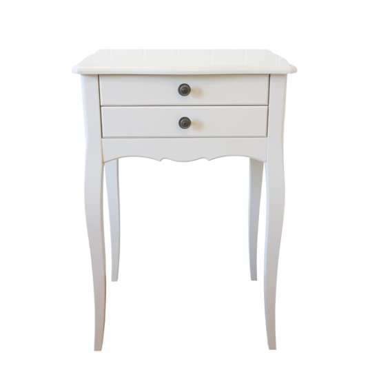 White Traditional Bedside Table