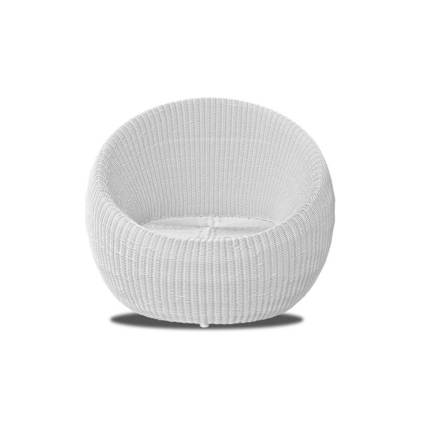 White Round Wicker Chair